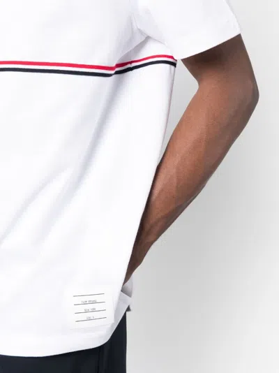 Thom Browne Double-stripe Cotton T-shirt In Multi
