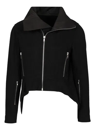 Rick Owens Exploder Jacket In Boiled Wool Coats Black In Black