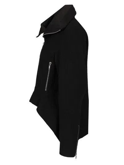 Rick Owens Exploder Jacket In Boiled Wool Coats Black In Black