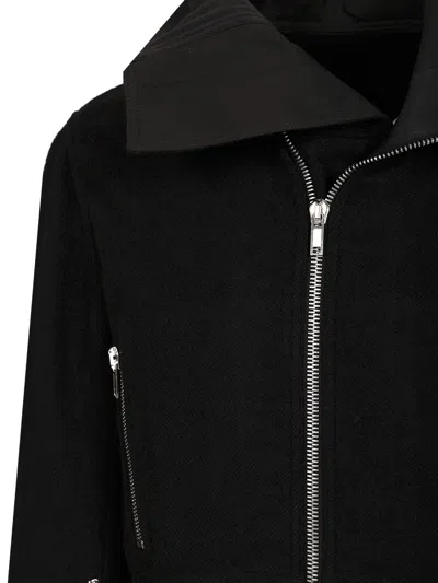 Rick Owens Exploder Jacket In Boiled Wool Coats Black In Black