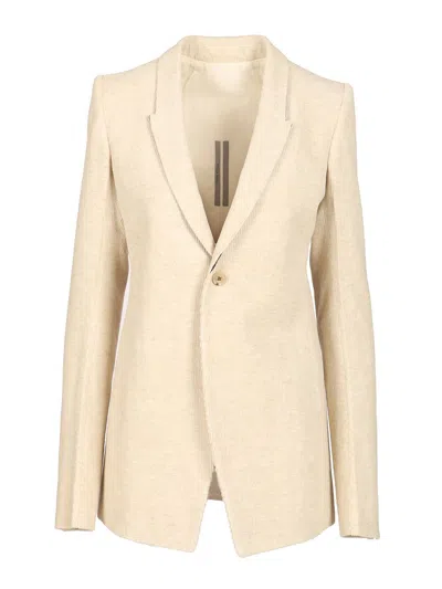 Rick Owens Extreme Soft Blazer In Corduroy Jackets White In Neutral