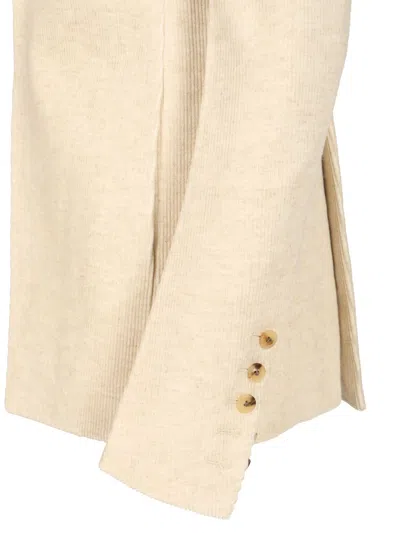 Rick Owens Extreme Soft Blazer In Corduroy Jackets White In Neutral