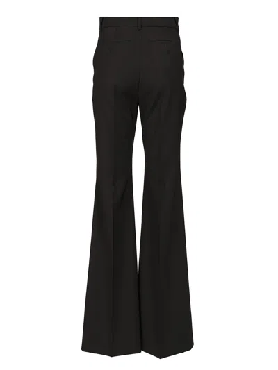 Sportmax Flared Virgin Wool Tailored Trousers In Black