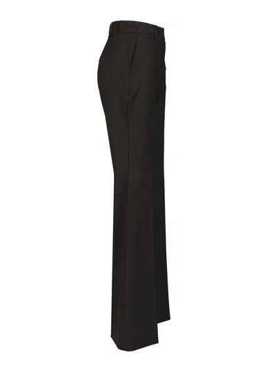 Sportmax Flared Virgin Wool Tailored Trousers In Black