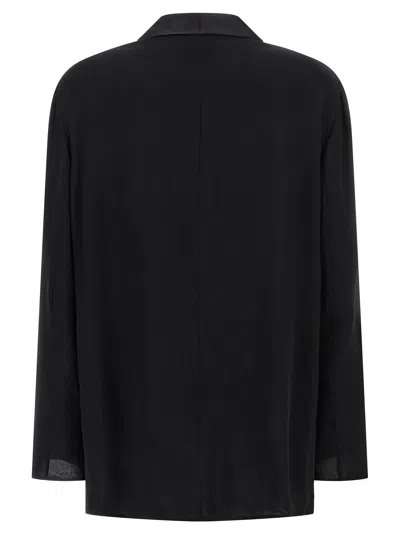 Alberta Ferretti Georgette Blazer Blazers Black In Black