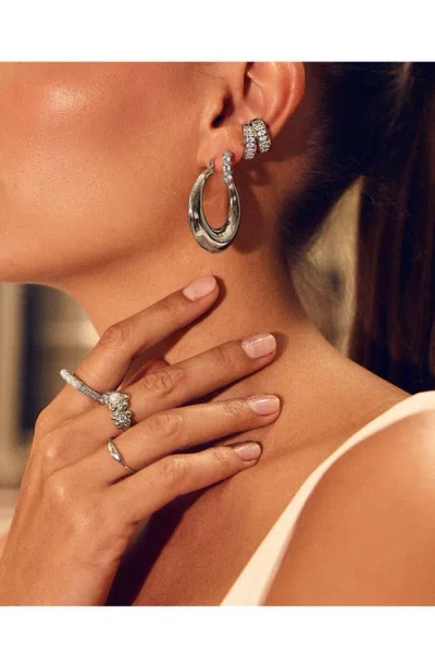 Sterling Forever Quinn Tube Hoops In Metallic