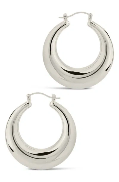 Sterling Forever Quinn Tube Hoops In Metallic