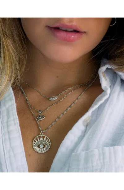 Sterling Forever Jamie Marquise Cubic Zirconia Pendant Necklace In Metallic