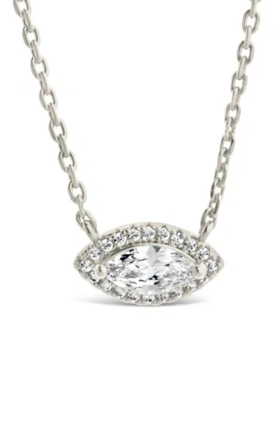 Sterling Forever Jamie Marquise Cubic Zirconia Pendant Necklace In Metallic