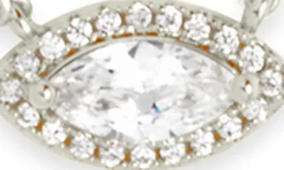 Sterling Forever Jamie Marquise Cubic Zirconia Pendant Necklace In Metallic