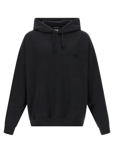 Y-3 Hoodie With Drawstring Hood And Ribbed Finish In Black