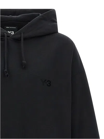 Y-3 Hoodie With Drawstring Hood And Ribbed Finish In Black