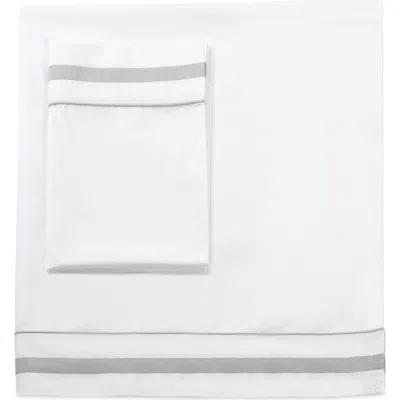 Melange Home 300 Thread Count Percale Border Sheet Set In White
