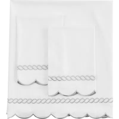 Melange Home Scallop Rope 600 Thread Count Sheet Set In Gray