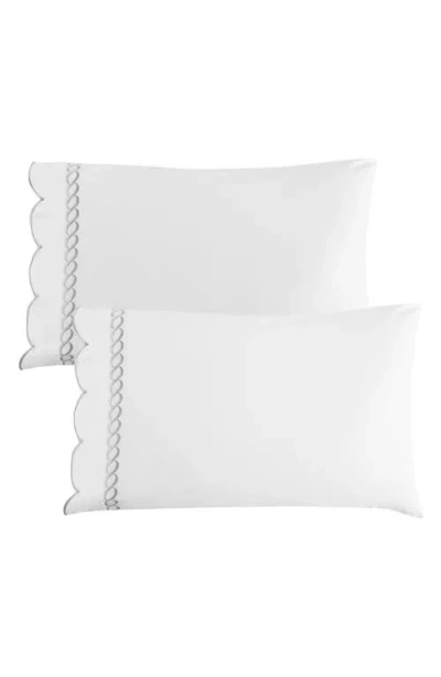 Melange Home Scallop Rope 600 Thread Count Sheet Set In Gray