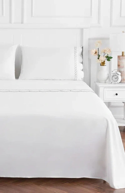 Melange Home Scallop Rope 600 Thread Count Sheet Set In Gray
