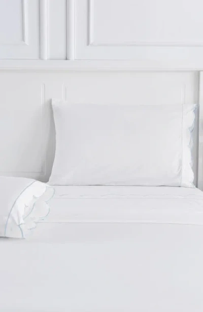 Melange Home Scallop Frame 300 Thread Count Sheet Set In White