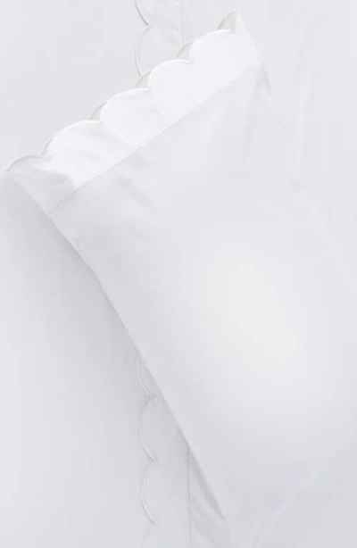 Melange Home Scallop Frame 300 Thread Count Sheet Set In White