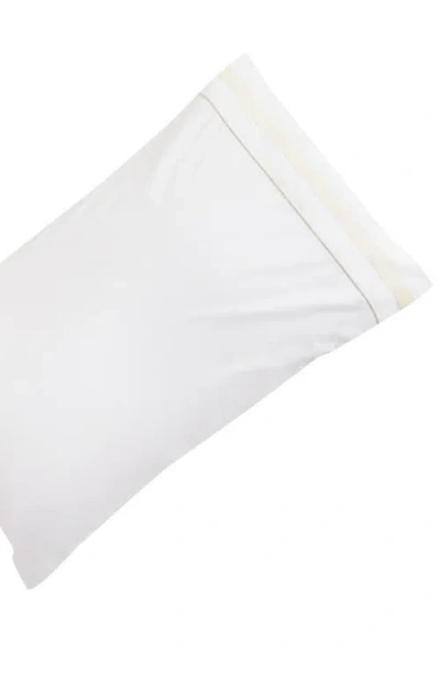 Melange Home 300 Thread Count Percale Border Sheet Set In White