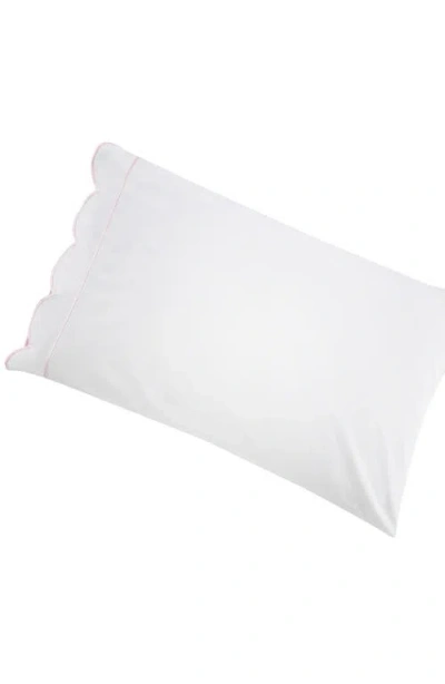 Melange Home Scallop Frame 300 Thread Count Sheet Set In White
