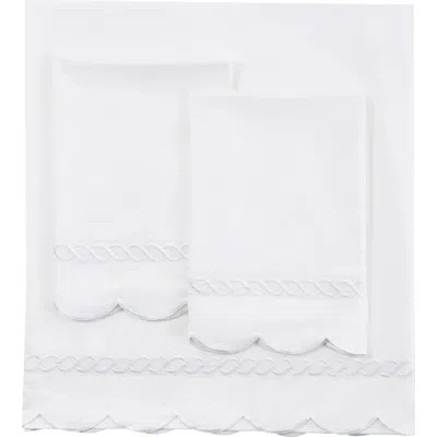 Melange Home Scallop Rope 600 Thread Count Sheet Set In White