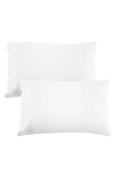 Melange Home Scallop Rope 600 Thread Count Sheet Set In White
