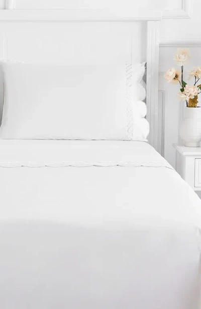 Melange Home Scallop Rope 600 Thread Count Sheet Set In White