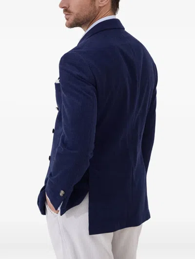 Brunello Cucinelli Deconstructed One-and-a-half-breasted Corduroy Blazer In Blue