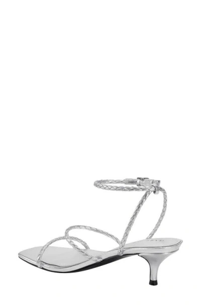 Marc Fisher Ltd Beylee Ankle Strap Kitten Heel Sandal In Silver