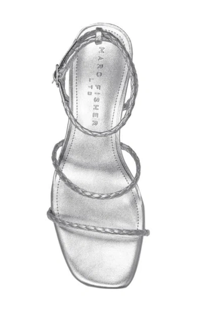 Marc Fisher Ltd Beylee Ankle Strap Kitten Heel Sandal In Silver