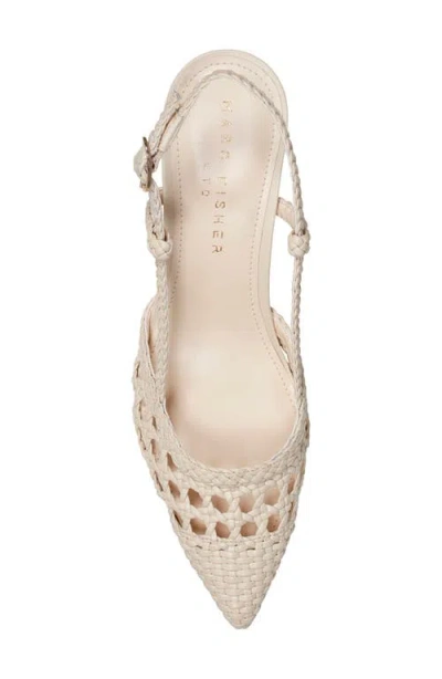 Marc Fisher Ltd Women's Zunnie Block Heel Woven Leather Slingback Pump In White