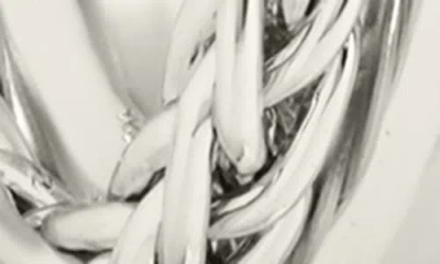 Sterling Forever Callista Braided Hoop Earrings In Metallic