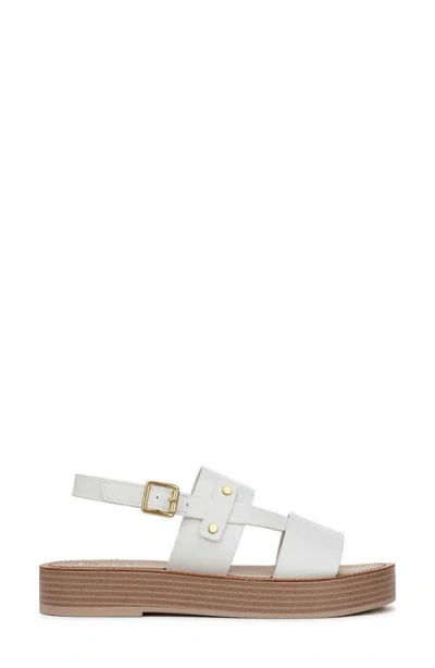 Franco Sarto Women's Genova Round Toe Platform Sandals In White