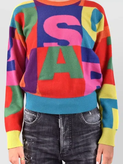 Dsquared2 Knitwear With Crew Neck And Graphic Pattern In Multi