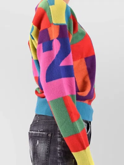 Dsquared2 Knitwear With Crew Neck And Graphic Pattern In Multi