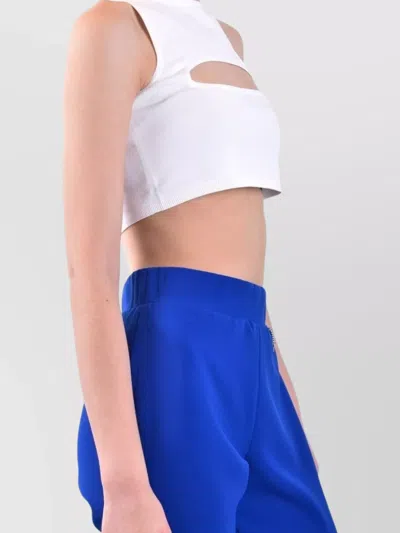 Dsquared2 Short Cut-out Round Neck Sleeveless Top In White