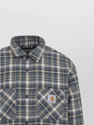Carhartt Cronyn Shirt Jacket Plaid Pattern In Blue