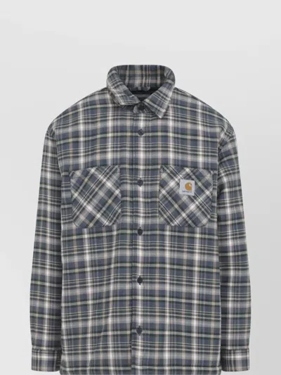 Carhartt Cronyn Shirt Jacket Plaid Pattern In Blue