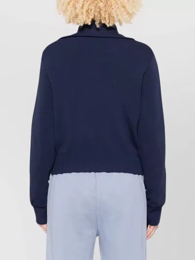 Autry High Neck Zip-up Sweatshirt In Blue