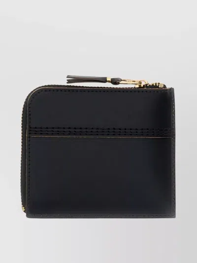 Comme Des Garçons Triple Stitch Detail Wallet In Black