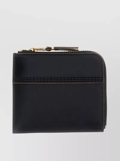 Comme Des Garçons Triple Stitch Detail Wallet In Black
