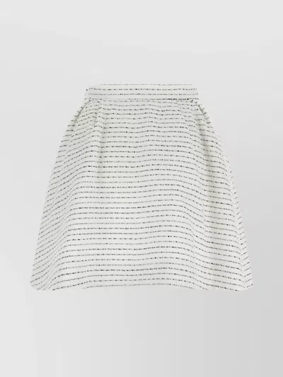 Alessandra Rich Tweed Skirt With A-line Silhouette And High Waist In White