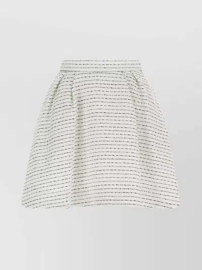 Alessandra Rich Tweed Skirt With A-line Silhouette And High Waist In White