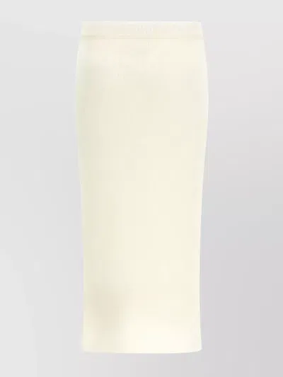 Alessandra Rich Mohair Skirt With Ribbed Waistband And Button Detailing In Metallic