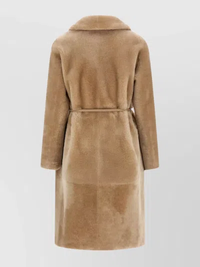 Blancha Merino Straight-volpe Fur Beige In Neutral