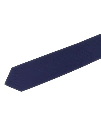 Barba Napoli Slim Textured Fabric Tie Design In Blue
