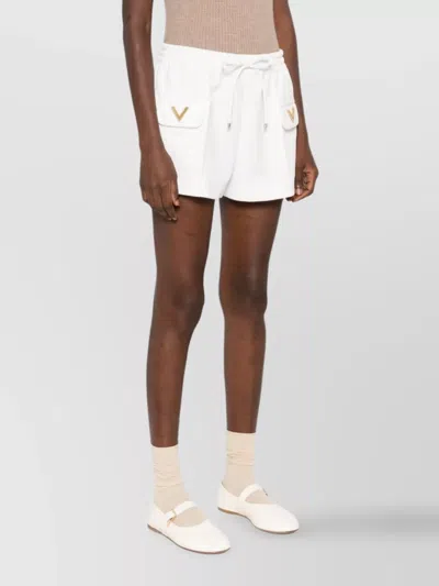 Valentino Pocket-detail Drawstring Shorts In White