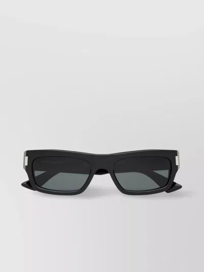 Saint Laurent Rectangular Sunglasses Thick Temples In Black