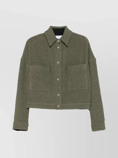 Iro Cotton Jacket Patch Pockets In Gray