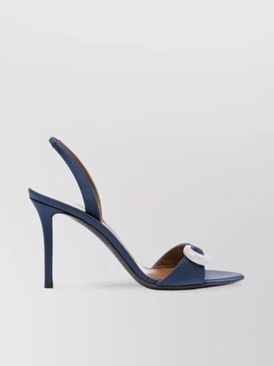 Giuseppe Zanotti Satin Heel Sandals Embellished Buckle In Blue